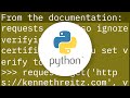 How do I disable the security certificate check in Python requests