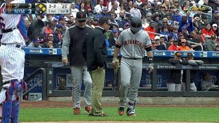 SF@NYM: Posey shaken up, stays in game