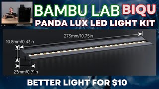 How to install the Biqu Panda Lux LED Light Kit, on Bambu Lab P1P / P1S. Better light, for $10?