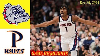 Gonzaga Bulldogs vs Pepperdine Waves Game Highlights | Dec 30,2024 Men's Basketball