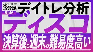 6146ディスコ 決算後。週末。難易度高い。