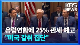 “EU는 미국 갈취하려 탄생” 25% 관세 예고 / KBS  2025.02.27.