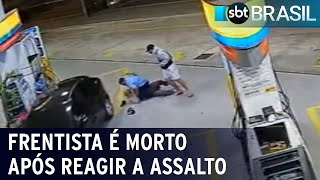 Frentista é assassinado a tiros durante assalto a posto de gasolina | SBT Brasil (26/07/22)