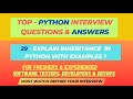 29 - Explain Inheritance in Python ? Python Interview Questions SDET/QA/Dev | Freshers & Experienced