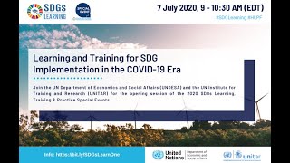 Session 1: Learning and Training for SDG implementation in the COVID-19 era