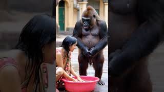 What are they doing #funny #beauty #pets  #gorilla #cute #monkey #chimpanzee #christmas