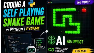 Coding a Self Playing Snake Game in Python | Pygame AI Tutorial