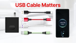 USB cables can also affect the charging speed, tested by AT34/TC64