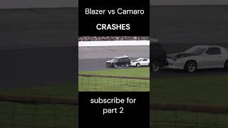 BLAZER VS CAMARO CRASHES @NemmTV #seekonkspeedway #specratordrags #crash #crashes #mustang #camaro