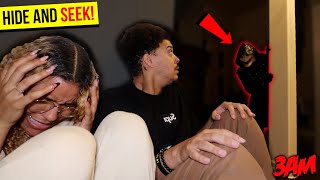 ** SCARY** DO NOT PLAY HIDE AND SEEK IN A HAUNTED HOUSE AT 3AM (SOMETHING CAME AFTER ME!!)