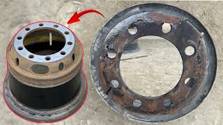 How Rebuild Broken Heavy Truck Wheel Rim Plate // Restoration Of Truck Rim Plate By Technically….