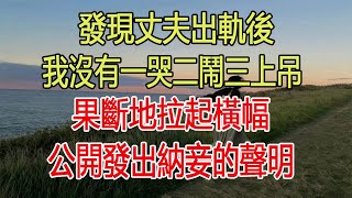 發現丈夫出軌後，我沒有一哭二鬧三上吊，果斷地拉起橫幅，公開發出納妾的聲明