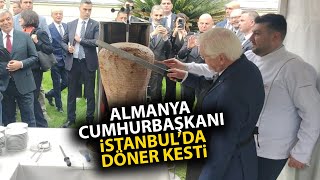 Almanya Cumhurbaşkanı Frank Walter Steinemeier, İstanbul'da Almanya'dan getirttiği döner kesti