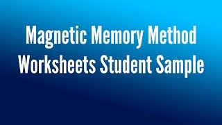 Method of Loci Memory Palace Magnetic Memory Method Worksheets Student Example