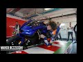 marco bezzecchi at misano ciruit with dainese vr46 and moto trainer. motorcycle simulator