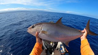 Hawaii Kayak Fishing | Huge School of Rainbow Runners, Vertical Jigging, and a Last Minute Mahi