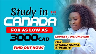 Study in Canada for ONLY $3000 CAD I International Students I Lowest Tuition!