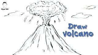 How to draw a VOLCANO easy and step by step| Ripon's art.