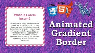 Animated gradient border css 2018 | Pure css animation | Learn Html