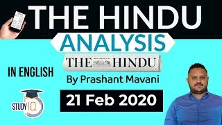 English 21 February 2020 - The Hindu Editorial News Paper Analysis [UPSC/SSC/IBPS] Current Affairs