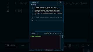 What is lambda function in Python? ⚡️ #shorts