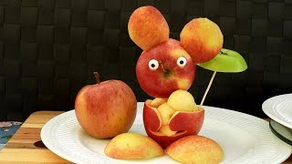 Art In Apples Show - Fruit Apple Carving Mickey Mouse ★ Garnish ★