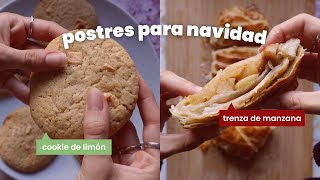 2 Postres FÁCILES para estas Navidades 🎄| Galletas de Limón y Trenza de Manzana