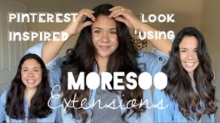 Pinterest Inspired Hair Using MORESOO Clip-In Extensions // Real Human Hair Extensions