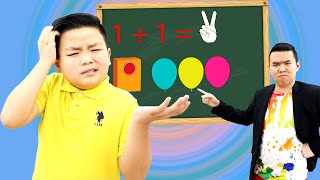 Alex and Eric Pretend Play School at Home | Funny Kids Video with Education for Kids