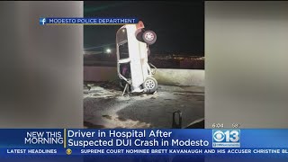 Driver In Hospital After Crash In Modesto, DUI Suspected