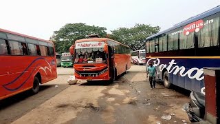 Guwahati Jorhat Trishul Travels Bharat Benz leaving ISBT , final horn for passengers