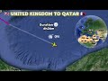 London British 🇬🇧 to Qatar Doha flight route aeroplane timeline|| travel Qatar airways