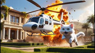 Kitten in a Helicopter Accident | AI Animated Cat Story#cat #ai #catlover #catvideos #cutecat #aicat