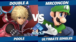 EVO 2019 SSBU - Double A (Shulk) Vs. SS | MrConCon (Luigi) Smash Ultimate Tournament Pools