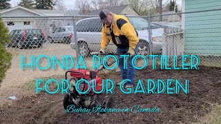 HONDA ROTOTILLER FOR OUR GARDEN