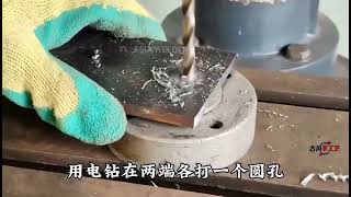 用废旧钢板就能制作一个开椰子神器，操作轻松毫不费力，太实用了