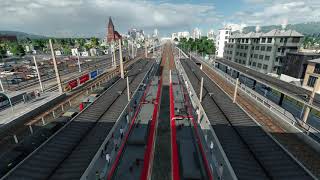 【Transport Fever2】 Timetable mod でダイヤ組んでみたので定点観測(20倍)