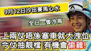 【賽馬貼士】香港賽馬 9月12日 沙田馬場 全日冷馬|上兩仗唔係塞車就大洩位 今仗抽靚檔 有機會偷雞!
