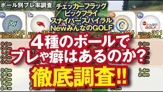 【みんゴル アプリ】4個のボール別ブレ率を調査をやってみた!!