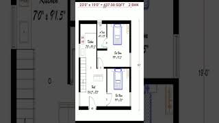 #EN 437SQFT#23*19 NORTH FACE PLOT 2 BHK NORTH FACE HOUSE PLAN AS PER VASTU#23X19 DUPLEX HOUSE DESIGN