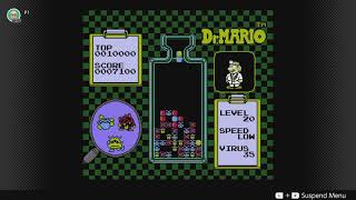 Level 20 \u0026 Ending ~ Low Speed ~ Dr  Mario ~ NES Online Switch - No Commentary 1bp