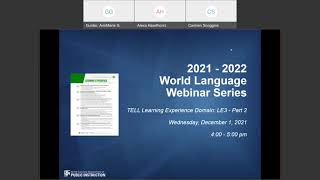 World Language Webinar with TELL Criteria LE3 - Part 2
