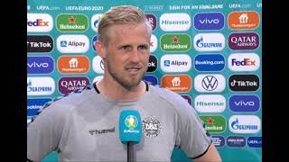 English Interview with Kasper Schmeichel after Denmark's win over Wales at Euro 2020