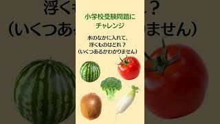 小学校受験問題にチャレンジ20「水の入っている水槽のなかに入れて、浮くものはどれ？」