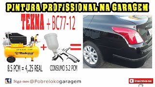 Pintura com compressor 25 litros, Pintura profissional na sua garagem tekna e bc77