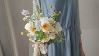 CUTE ROUND BOUQUET MAKING, FLOWER LESSON 🕊KOREAN FLOIST