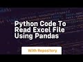 python code to read excel file using pandas