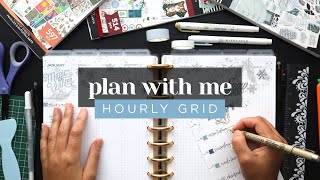 PLAN WITH ME :: Hourly Grid Layout Weekly Setup in a Classic Happy Planner :: Winter Magic