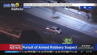 Pursuit of armed robbery suspect