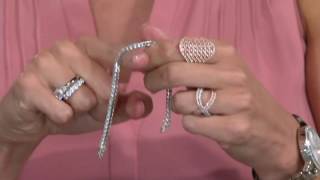 Diamonique Princess Cut Channel Set Tennis Bracelet Platinum Clad on QVC